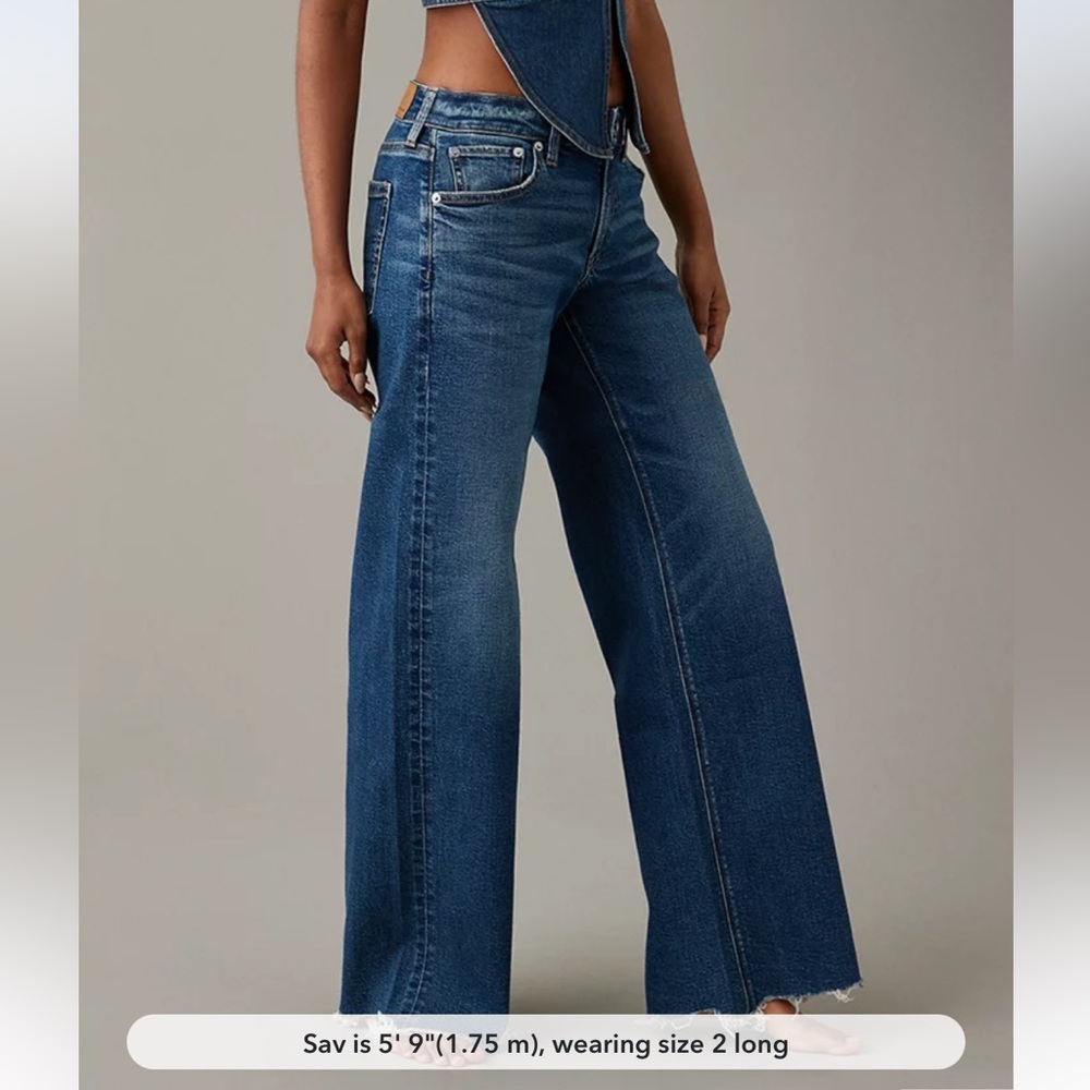 AE Stretch Low-Rise Baggy Wide-Leg Jean